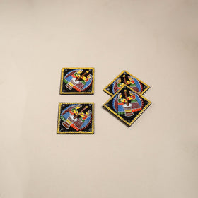 Tikuli art handpainted wooden coasters (set of 4) 14