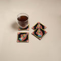 Tikuli art handpainted wooden coasters (set of 4) 15