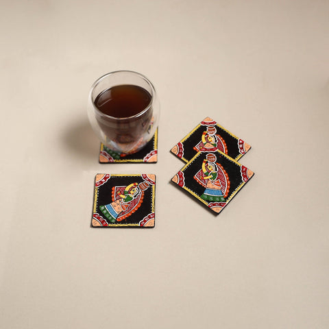 Tikuli art handpainted wooden coasters (set of 4) 15