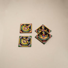 Tikuli art handpainted wooden coasters (set of 4) 16
