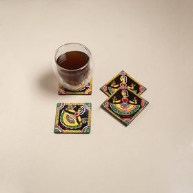 Tikuli art handpainted wooden coasters (set of 4) 16