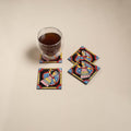 Tikuli art handpainted wooden coasters (set of 4) 17