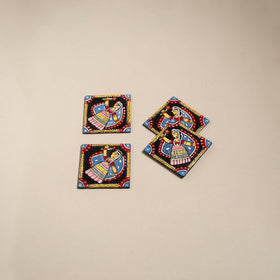 Tikuli art handpainted wooden coasters (set of 4) 17