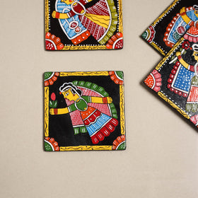 Tikuli art handpainted wooden coasters (set of 4) 19