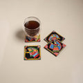 Tikuli art handpainted wooden coasters (set of 4) 19
