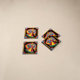 Tikuli art handpainted wooden coasters (set of 4) 20