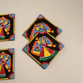 Tikuli art handpainted wooden coasters (set of 4) 20