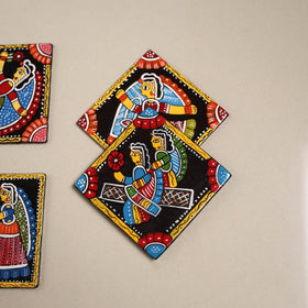 Tikuli art handpainted wooden coasters (set of 4) 25