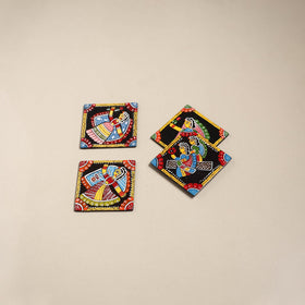 Tikuli art handpainted wooden coasters (set of 4) 27