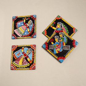 Tikuli art handpainted wooden coasters (set of 4) 27