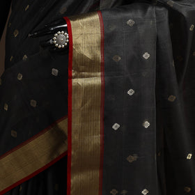 Black - traditional buta handloom zari work chanderi silk