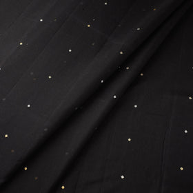  Black Traditional Handloom Chanderi Silk Cotton Fabric