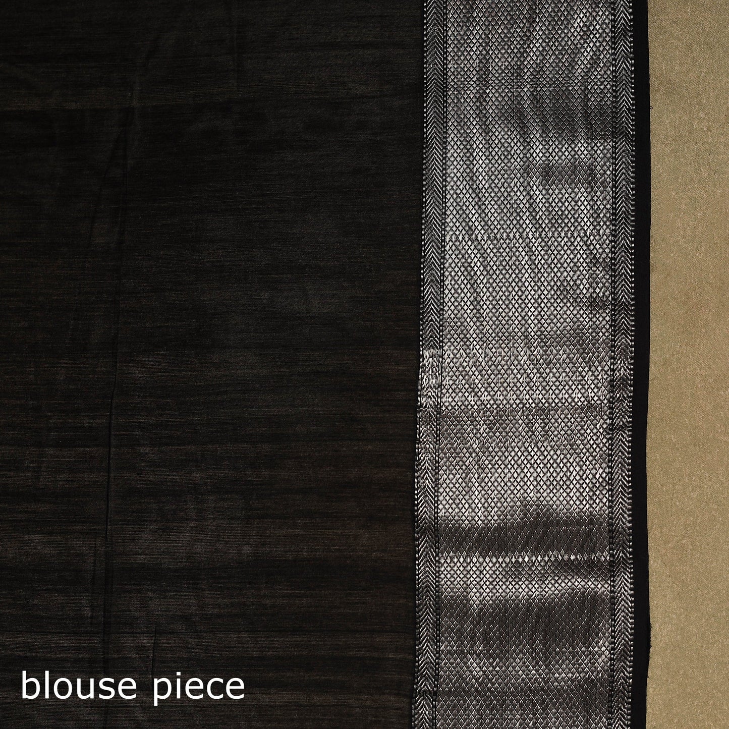 Black - traditional handloom zari buta silk cotton