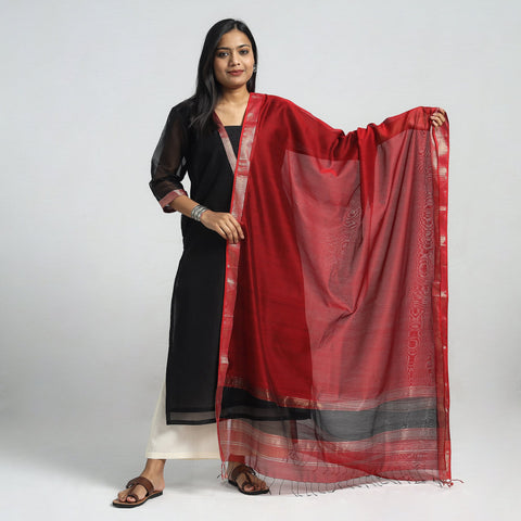 Buy Traditional Maheshwari Handloom Silk Cotton Zari Work Kurta with Dupatta Set Online at iTokri.com