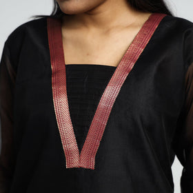 Buy Traditional Maheshwari Handloom Silk Cotton Zari Work Kurta with Dupatta Set Online at iTokri.com