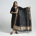 Black - traditional maheshwari handloom silk cotton zari