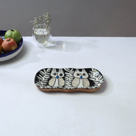 Traditional pattachitra hand painted akashmoni wooden tray