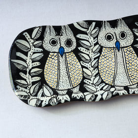 Traditional pattachitra hand painted akashmoni wooden tray