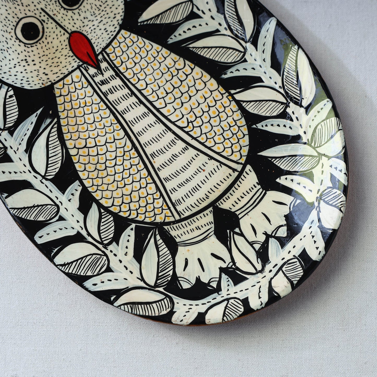 Traditional pattachitra hand painted akashmoni wooden tray