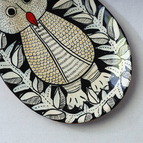 Traditional pattachitra hand painted akashmoni wooden tray