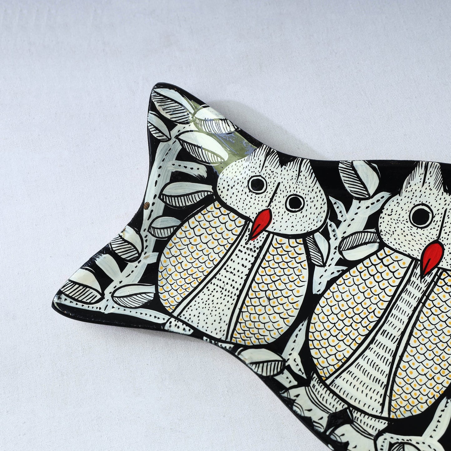 Traditional pattachitra hand painted akashmoni wooden tray