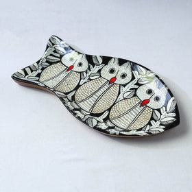 Traditional pattachitra hand painted akashmoni wooden tray