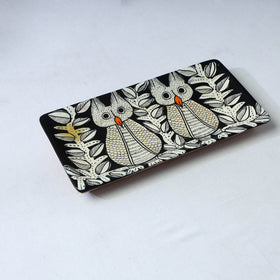 Traditional pattachitra hand painted akashmoni wooden tray