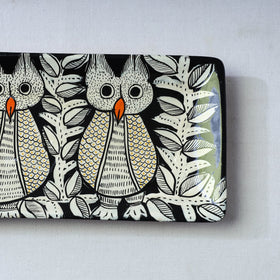 Traditional pattachitra hand painted akashmoni wooden tray