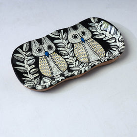 Traditional pattachitra hand painted akashmoni wooden tray