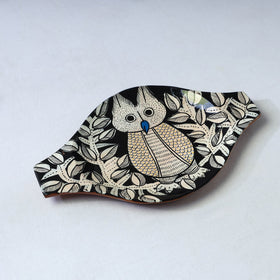 Traditional pattachitra hand painted akashmoni wooden tray