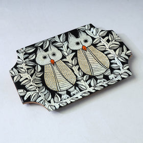 Traditional pattachitra hand painted akashmoni wooden tray