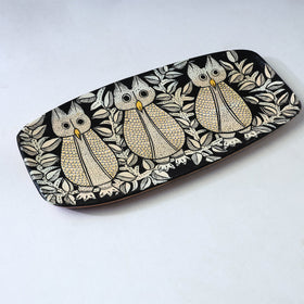 Traditional pattachitra hand painted akashmoni wooden tray