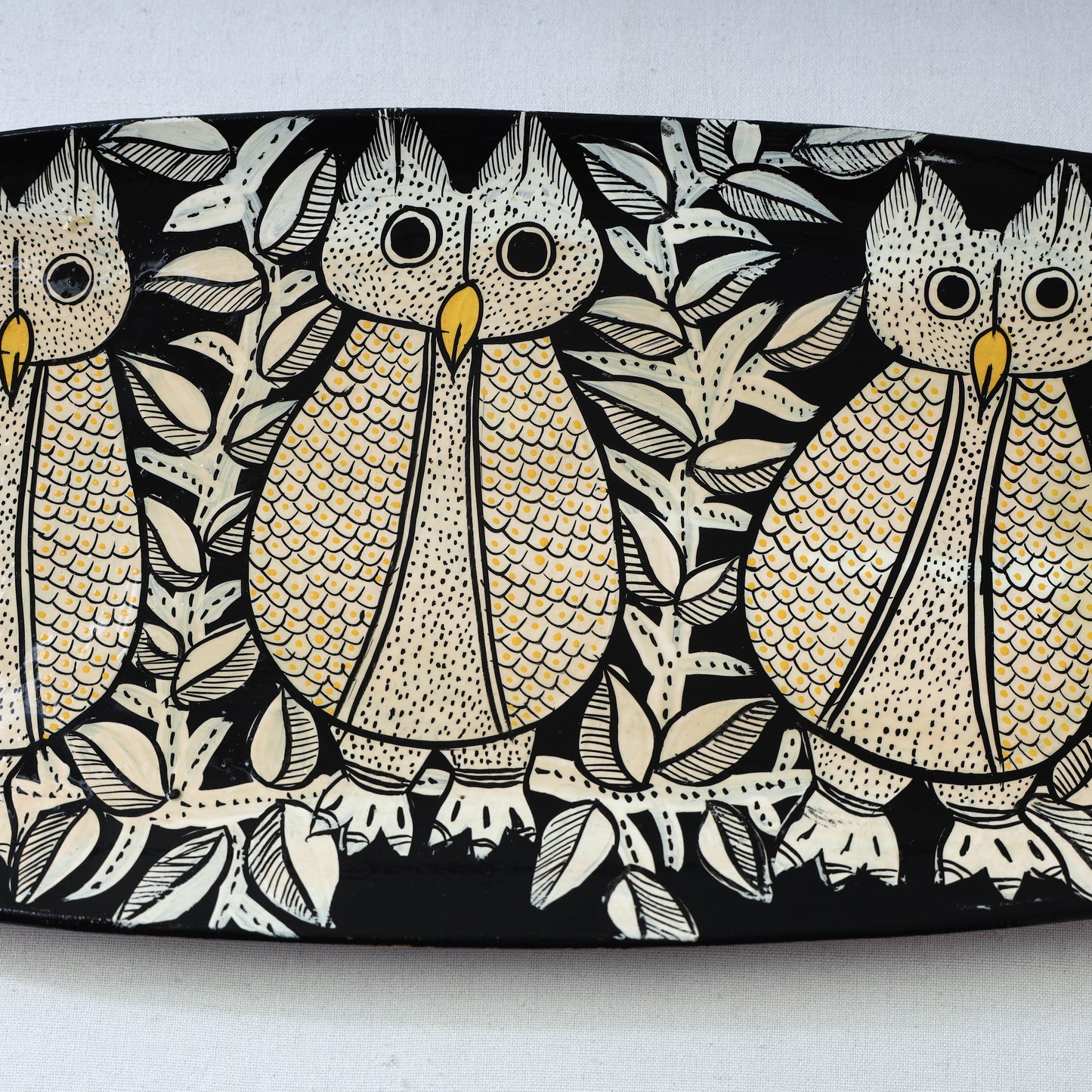 Traditional pattachitra hand painted akashmoni wooden tray