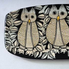 Traditional pattachitra hand painted akashmoni wooden tray