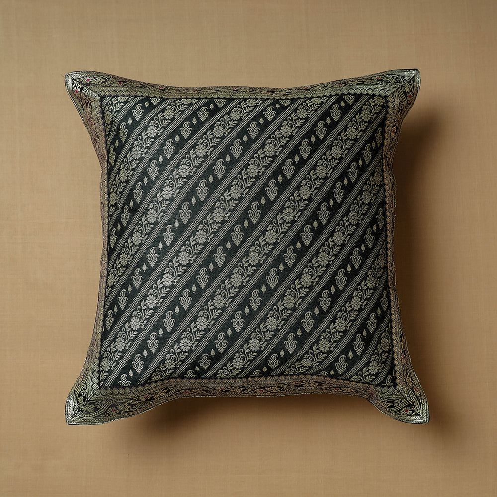  Traditional Pure Banarasi Handwoven Silk Zari Cushion Cover Online at iTokri.com