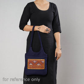 Black - Traditional Rogan Hand Painted Mashru Shoulder Bag