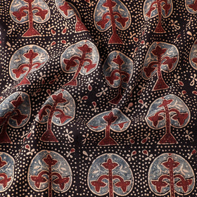  Black Tree Boota Ajrakh Hand Block Printed Cotton Fabric 