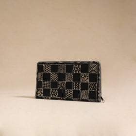 Black - tribal hand embroidered jute passport cover