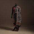 Black - tussar silk handloom bengal hand nakshi kantha work