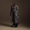 Black - tussar silk handloom bengal hand nakshi kantha work