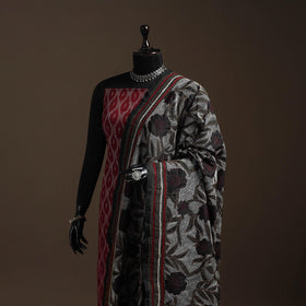 Black - tussar silk handloom bengal hand nakshi kantha work