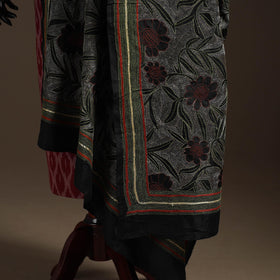 Black - tussar silk handloom bengal hand nakshi kantha work