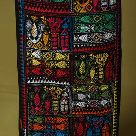 Black - unstitched cotton bengal kantha handwork kurta