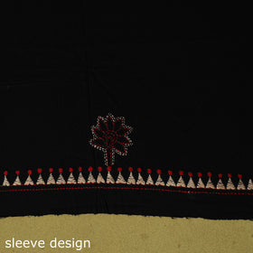 Black - unstitched cotton bengal kantha handwork kurta