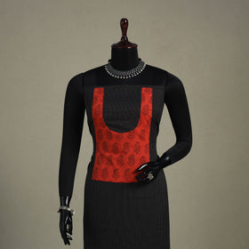 Black Unstitched Plain Cotton Kurta Material