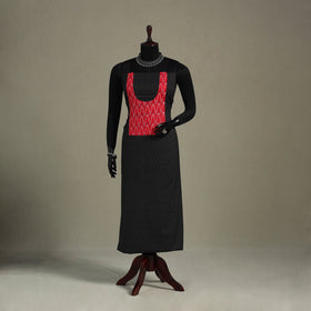 Black Unstitched Plain Cotton Kurta Material