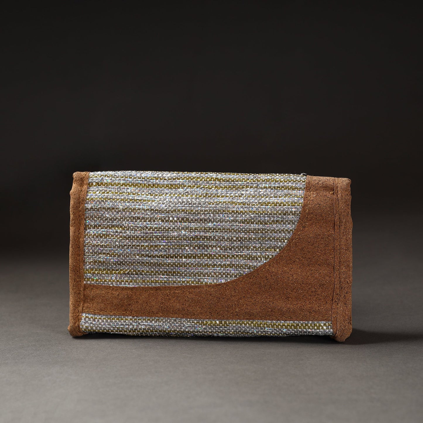 Black Upcycled Weave Handcrafted Clutch