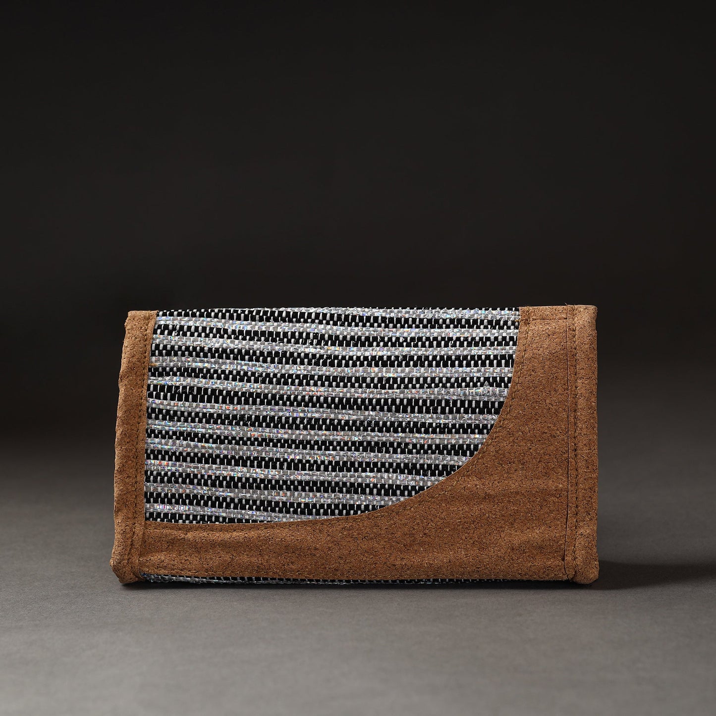 Black Upcycled Weave Handcrafted Clutch