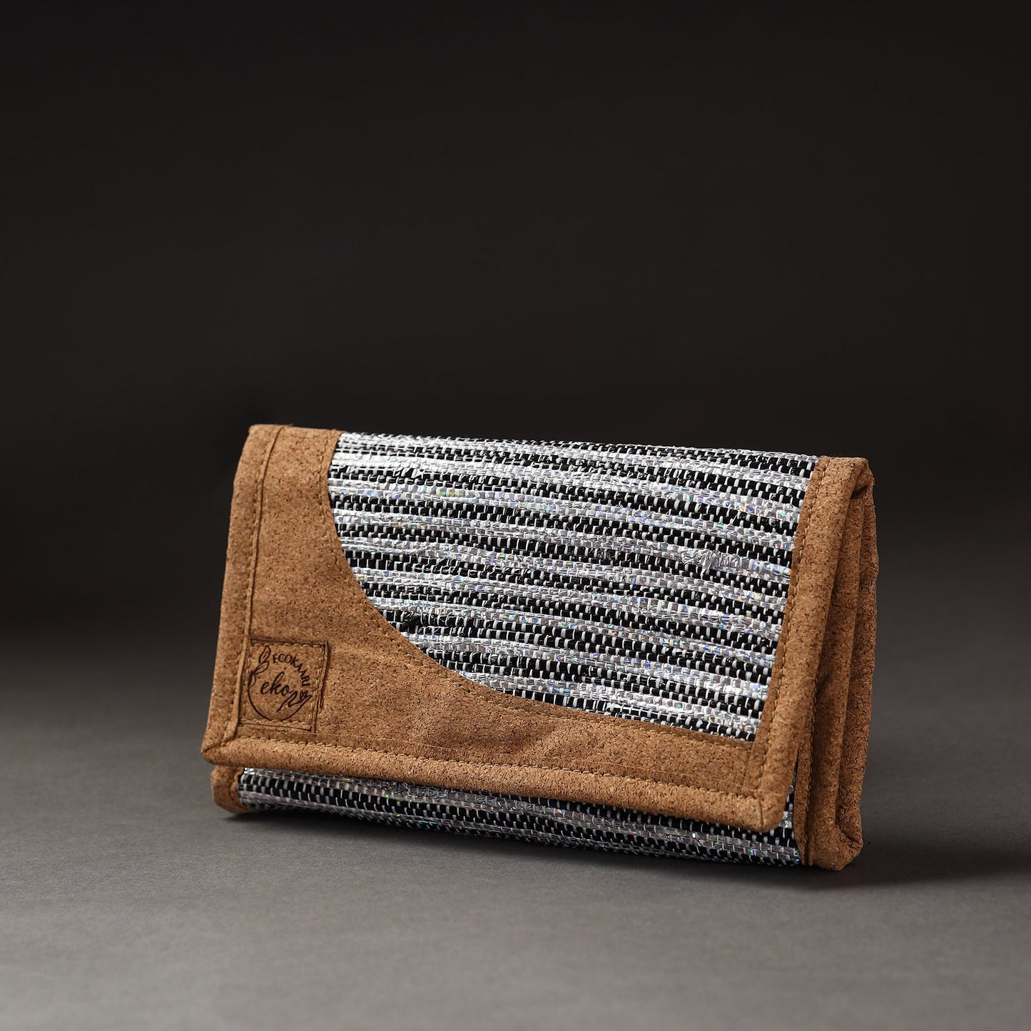 Black Upcycled Weave Handcrafted Clutch