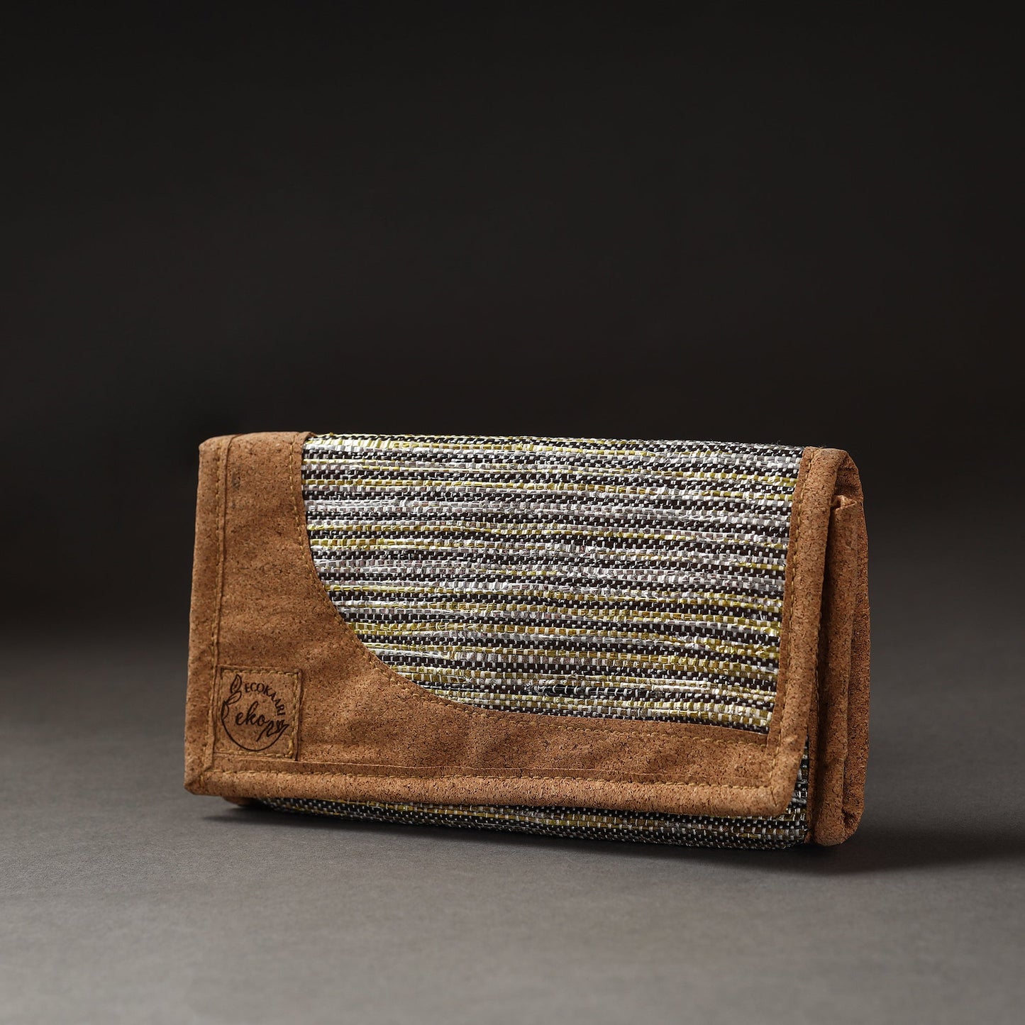 Black Upcycled Weave Handcrafted Clutch